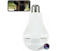 Ampoule Caméra Espion De Surveillance HD 2Mp 360° Wifi Ip E27 Vision Nocturne Ir + SD 8Go YONIS