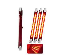 Ampoule Chauffante Infrarouge 200W 118mm, Ampoule Infrarouge Dimmable, Lampe Chauffante Halogène Rubis, Lampe Halogène Quartz pour Chauffage Heatmaster U3, 240V Tubes R7s 200Lm, 10mm Ø, Paquet de 4