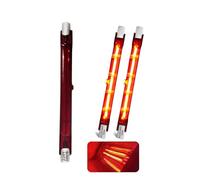 Ampoule Chauffante Infrarouge 300W 118mm, Ampoule Infrarouge Dimmable, Lampe Chauffante Halogène Rubis, Lampe Halogène Quartz pour Chauffage Heatmaster U3, 240V Tubes R7s 300Lm, 10mm Ø, Paquet de 3