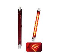 Ampoule Chauffante Infrarouge 300W 118mm, Ampoule Infrarouge Dimmable, Lampe Chauffante Halogène Rubis, Lampe Halogène Quartz pour Chauffage Heatmaster U3, 240V Tubes R7s 300Lm, 10mm Ø, Paquet de 2