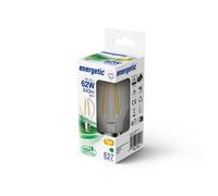 Ampoule E27 standard A60, verre transparent - blanc chaud 2700k 840l. - Energetic