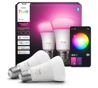 Ampoule connectée Philips Hue A60 E27 1100 lm blanc et couleur dimmable Pack de 2 Blanc mat