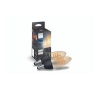 Philips Ampoule Hue White Ambiance E14 flamme filament Bluetooth Pack de 2 Alexa/Google/HomeKit