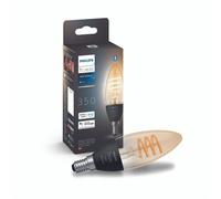 Ampoule connectée Philips Hue White Ambiance Filament flamme E14 Transparent