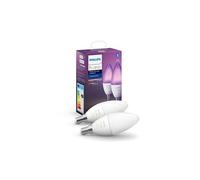 Ampoule connectée Philips Pack x2 Hue White & Color E14 Flamme