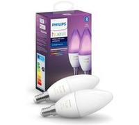 Ampoule connectée Philips Pack x2 Hue White & Color E14 Flamme Blanc G