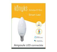 Ampoule connectée Wi-Fi Antalya E14WR - LED RGB E14, 350 Lumens, 4.5W, compatible Google Home, automatisations faciles