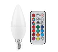 Ampoule de bougie LED RVB 3 W avec télécommande, changement de couleur, luminosité réglable, économie d'énergie, longue durée de vie pour le couloir du bar de la maison, options (RVB + blanc chaud)