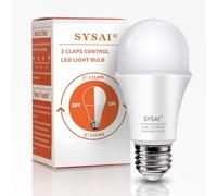 Ampoule de contrôle de la lumière à 3 claps pour lampe de table de chambre à coucher, solution marche/arrêt activée par le son, détection de claquement, maison intelligente, vu à la télévision, blanc