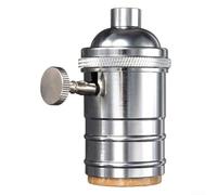 Ampoule de lampe au design industriel rétro pour culot E27 avec courant 10 A et boîtier en métal pour éclairage d'ambiance intérieur de maison ou de bureau (argenté)