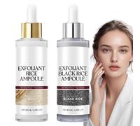 Ampoule De Peeling Au Riz Et Au Riz Noir, Lot De 2 Toniques Affineurs De Teint Et De Texture, Ampoule Exfoliante Hydratante, Ampoule De Réparation De La Barrière Cutanée, Pour T-ous Les Types De Peau