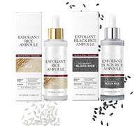 Ampoule de pelage de riz noir et blanc, 2025 Nouveau riz blanc et noir exfoliant, doux pore peel minimisant, exfoliant le visage et le gommage corporel pour tous les types de peau,Black and white