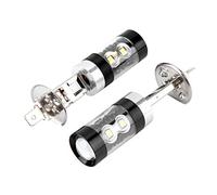Ampoule De Phare, 2pcs H1 8000K Blanc 50W LED Haute Ampoule De Phare Lumineux Kit Brouillard Lampe De Conduite De Voiture