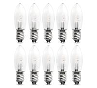 Ampoule de Rechange pour Arche de Bougies pour Noël, E10 LED 0.2W Blanc Chaud 2200k Dimmable, AC 10-55V, Ampoule Bougie LED pour Guirlandes, Arche Lumineuse, Chandeliers, 10pcs