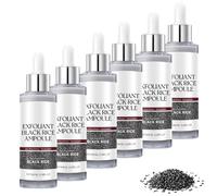 Ampoule de riz exfoliante au riz noir et blanc, exfoliant pour le visage, convient à tous les types de peau, lisse naturellement la peau, convient au visage et au corps (BLACK RICE 6Pcs)