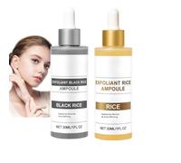 Ampoule de riz noir Sérum d'épluchement de riz blanc, scrub exfoliant de riz pour le visage et le corps - épluchement doux et minimisation des pores, nettoyage profond des pores (2)