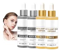 Ampoule de riz noir Sérum d'épluchement de riz blanc, scrub exfoliant de riz pour le visage et le corps - épluchement doux et minimisation des pores, nettoyage profond des pores (4)