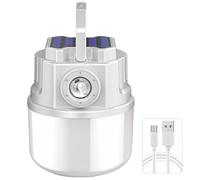 Ampoule de secours rechargeable, lampe de tente multifonctionnelle, lanterne solaire de camping en plein air, double charge avec câble de type C, pour les marchés en plein air et les urgences