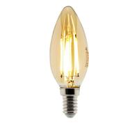 Ampoule déco filament LED ambrée Flamme 4W E14 400lm 2500K - Zenitech