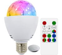 Ampoule Disco,E27 Lampe Multicolore Rotative RGB LED Lumière Façon Boule à Facettes Ampoule D'ambiance 3 W pour Discothèque,Karaoké,Fête,Scène,8 x 8 x 13 cm