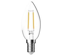 Ampoule E14 C35 flamme, verre transparent - blanc chaud 2700k 470l. - Energetic