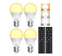 Ampoule E27 LED avec Telecommande, ampoules led 9W(équivalent 60W) Ampoule LED E27 Dimmable 3000K-6000K, Ampoule Télécommande avec Minuterie, Fonction Mémoire, pour la Décoration d'Intérieur