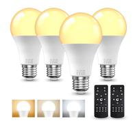 Ampoule E27 LED avec Telecommande, ampoules led 9W(équivalent 60W) Ampoule LED E27 Dimmable 3000K-6000K, Ampoule Télécommande avec Minuterie, Fonction Mémoire, pour la Décoration d'Intérieur
