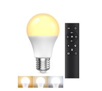 Ampoule E27 LED avec Telecommande, ampoules led 9W(équivalent 60W) Ampoule LED E27 Dimmable 3000K-6000K, Ampoule Télécommande avec Minuterie, Fonction Mémoire, pour la Décoration d'Intérieur