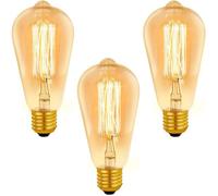 Ampoule E27 Vintage ST64 Dimmable 40W Blanc Chaud 2200K 400lm AC 220V E27 Filament Vintage Lampe pour Éclairage Décorative lot de