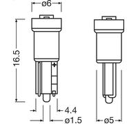 Ampoule, éclairage des instruments OSRAM 2723DWP-2BL