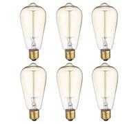 Ampoule Edison x6 - TEMPSA ST64 Vintage - 150 Lm - E27 - AC220V - 40W - Blanc chaud