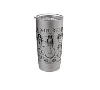 Ampoule électricien Bright Idea Vintage Brevet Print Gobelet isotherme en acier inoxydable double paroi