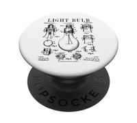 Ampoule électricien Bright Idea Vintage Brevet Print PopSockets PopGrip Adhésif