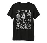 Ampoule électricien Bright Idea Vintage Brevet Print T-Shirt Haut de Gamme