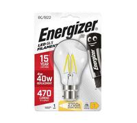 Ampoule - ENERGIZER - BC/B22d Filament - LED 4W (équiv. 40W) - 2700K - Non-dimmable