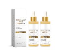 Ampoule exfoliante au riz blanc et noir - Peel Shot Glow Rice Ampoule 2025 Nouvelle formule pour le visage et le corps - Gommage exfoliant doux pour tous types de peau (White Rice/2pcs)