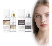 Ampoule exfoliante au riz noir et blanc, ampoule de riz de qualité supérieure, gommage doux exfoliant pour le visage et le corps, nettoyage en profondeur des pores, peaux mortes (Black + White)