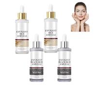 Ampoule exfoliante de riz noir et blanc, exfoliant doux pour le visage et le corps, solution de gommage de riz, gommage exfoliant nourrissant, nettoyage en profondeur et hydratation (4pcs)