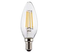 Ampoule fil. LED, E14, 470lm remp. 40W, amp. boug., blc chd,trsp.,rég.
