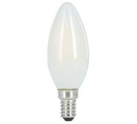 Ampoule filament LED, E14, 470lm remp. 40W, amp. bougie, mate, blc chd