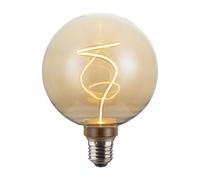 Ampoule filament LED, E27, globe G125, ambre, trsp., blc trs chd, rgl.
