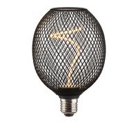 Ampoule filament LED, E27, maille, fumée, trsp., blc trs chd, régl.