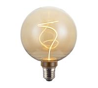 Ampoule filament LED - G125 (Globe) - Culot E27 - Ambre verre teinté - 4,9W dimmable blanc chaud