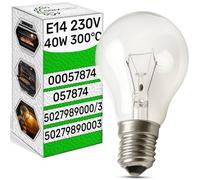 Ampoule Four 40W 300 degré E14 230V - Lampe Four Socle Ø14mm avec le Code Original 5027989000/3 50279890003 pour Electrolux pour AEG 00057874 057874 pour Bosch pour Siemens - ONIX TECH