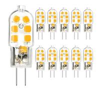Ampoule G4 LED 2W, Equivalent 20W Halogène Lampe, AC/DC 12V Ampoules LED, 200LM Blanc Chaud 3000K, Sans Scintillement Non-Dimmable, Ampoule Economie d'énergie pour l'éclairage de la Maison, 10 Unité