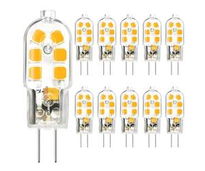 Ampoule G4 LED 2W, Equivalent 20W Halogène Lampe, AC/DC 12V Ampoules LED, 200LM Blanc Chaud 3000K, Sans Scintillement Non-Dimmable, Ampoule Economie d'énergie pour l'éclairage de la Maison, 10 Unité
