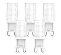 Ampoule G9 LED Blanc Chaud 2700K 220-240V 2W, équivalen 20W 25W 28W halogène, CRI 85,Économie d'énergie, Base en céramique, Culot G9 Standard, 5Pcs