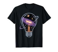 Ampoule Galaxie Idée Espace Univers Créativité Concept T-Shirt