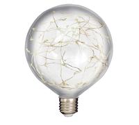 TIBELEC Ampoule LED Globe E27 Diam. 120mm, 1.5W, 55 lumens, 3000K Blanc-chaud, décorative, plastique haute résistance conçue pour l'extérieur