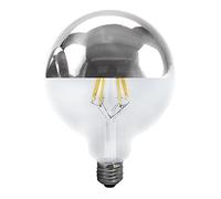Ampoule GLOBO LED réglable 6 W avec dôme argent de diamètre 95 mm Culot E27 de lumière chaude 2700 K Référence 174-4-067